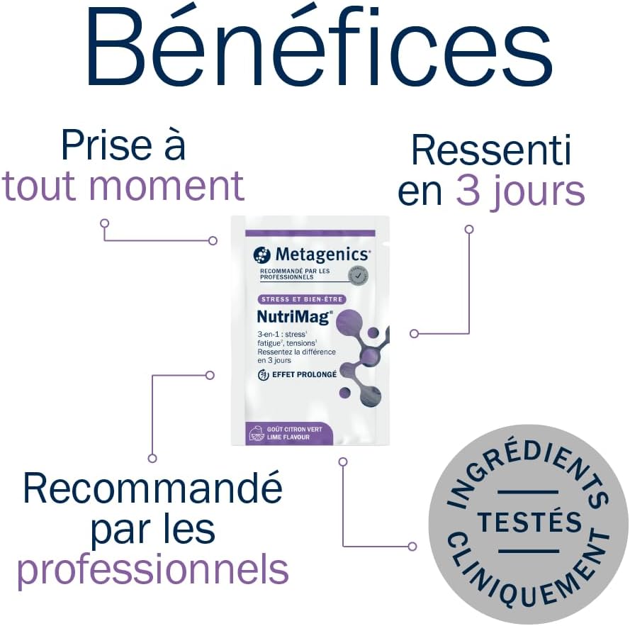 Metagenics NutriMag Magnesium, Stress Fatigue, Lime, 20 Sachets - Image 4