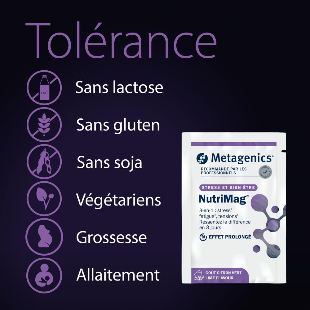 Metagenics NutriMag Magnesium, Stress Fatigue, Lime, 20 Sachets - Image 6