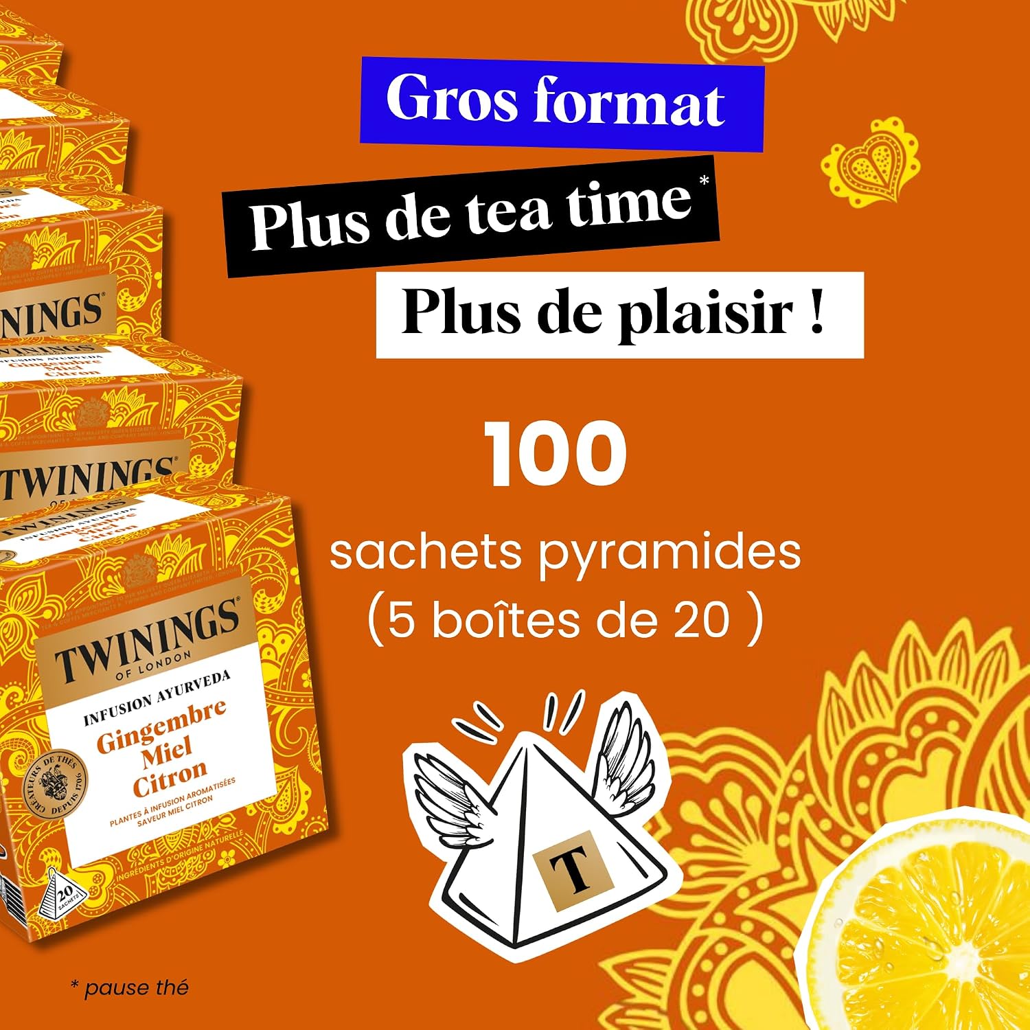 Twinings Infusion Ayurveda Ginger Honey Lemon 100 Sachets (5x20) - Image 3