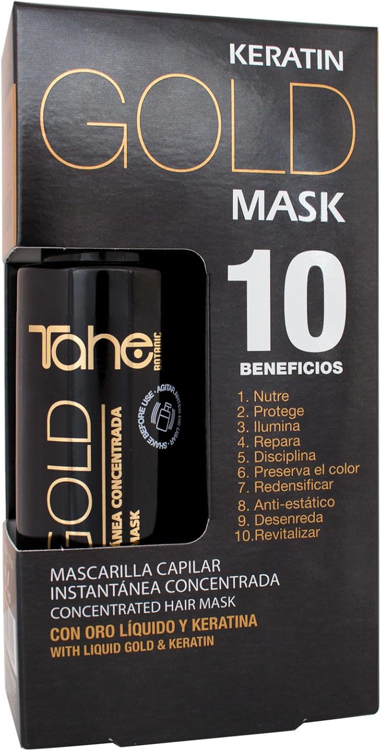 Tahe Keratin Gold Instant Effect Concentrated Mask with Liquid Gold and Keratin, 125 ml - Image 3