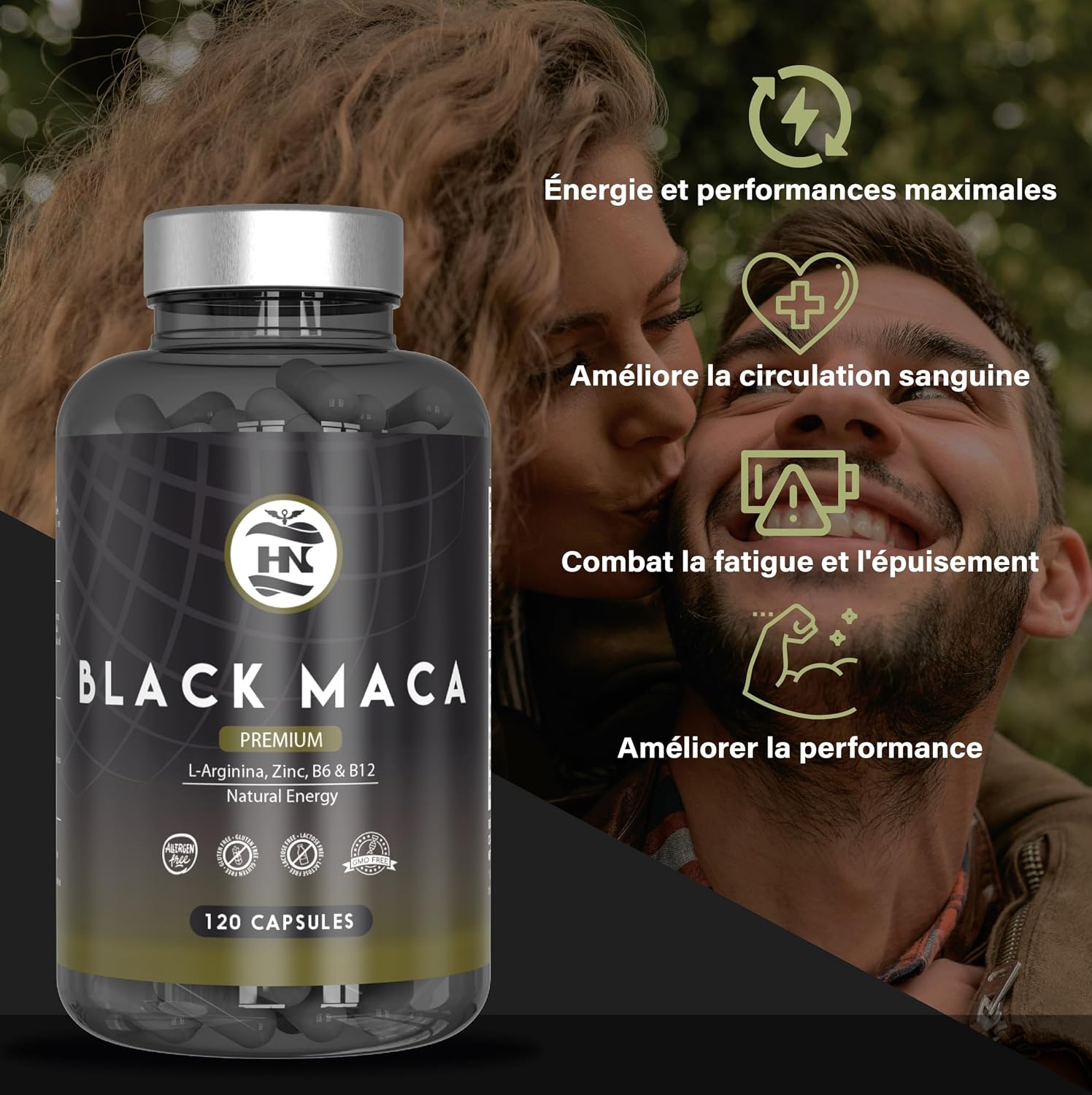 Black Maca Extra Strong 24000mg - 120 Capsules - Black Maca Extract 20:1 Improves Performance Men and Women Macca L-Arginine, Zinc, Vitamin B6 and B12 for Fighting Fatigue and Stress Oxidant - Image 5