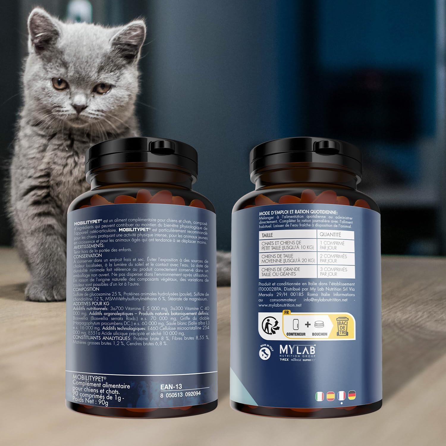 Suprapet MobilityPet Dogs and Cats - Bone and Cartilage Support 90 Tablets - Natural Complementary Food with Boswelia Glucosamine, Chondroitin, MSM and Devil's Claw, Vitamin C (90 TABLETS) - Image 7
