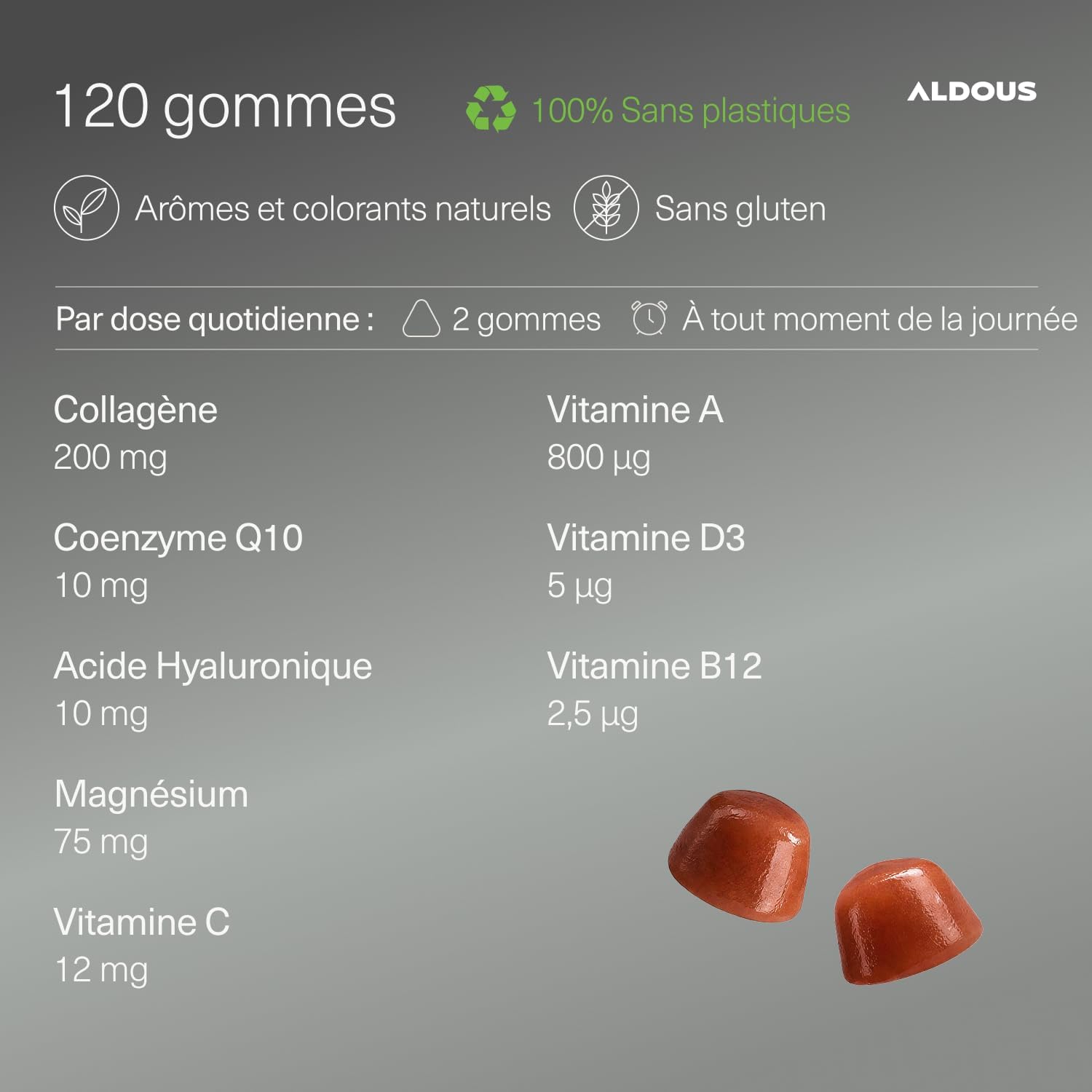 Collagen + Magnesium + Hyaluronic Acid - 120 Gummies - With Coenzyme Q10 - Image 4