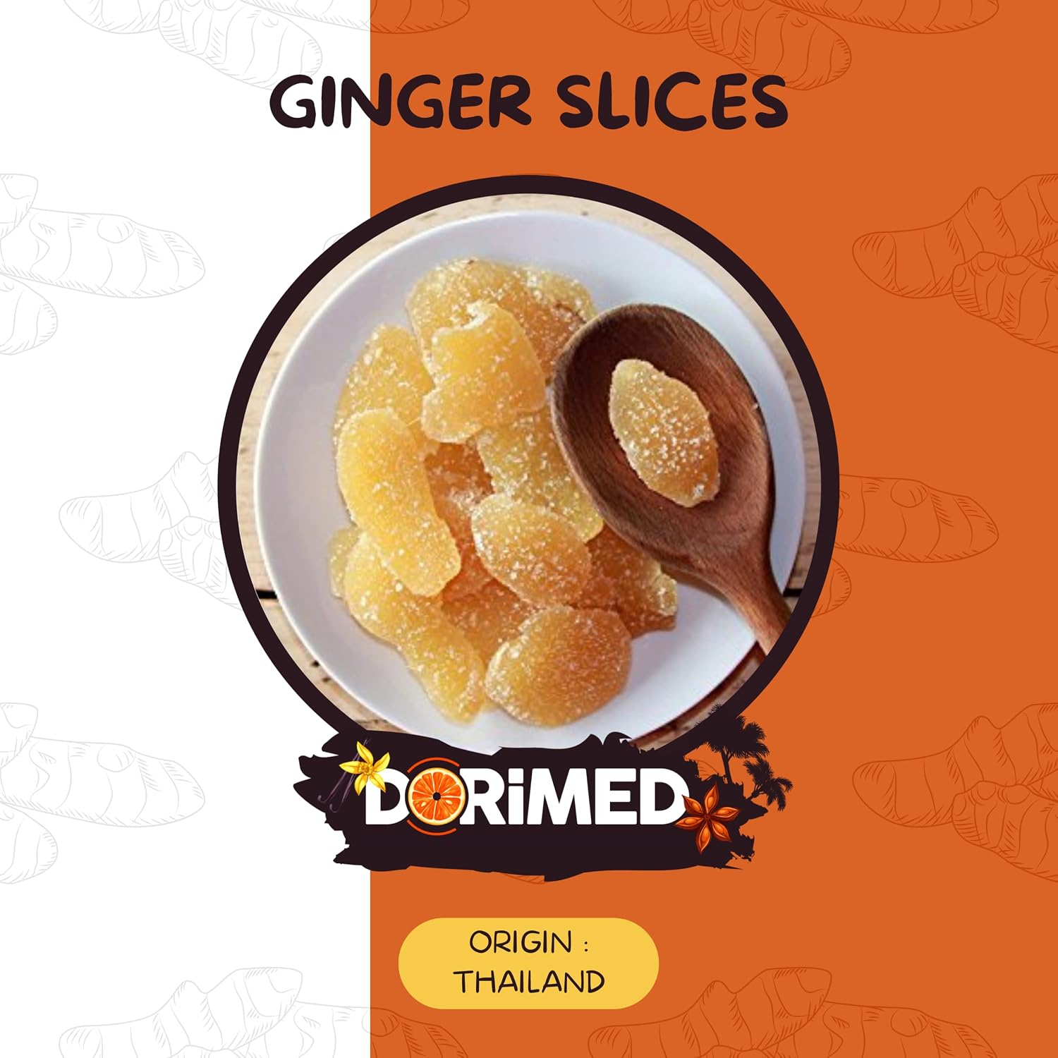 crystallized ginger 500g | Candied ginger strips | Sliced ginger | Sweet dried ginger | Sweet snack | IDEAL for recipes | Vegetarians and Vegans | Dorimed - Image 3