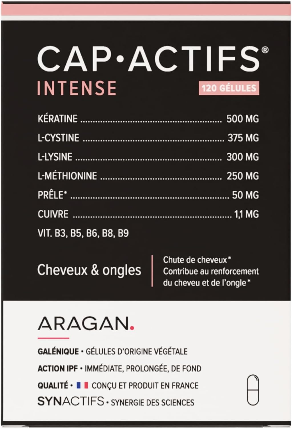 ARAGAN - Intense Capactifs - Hair & Nail Growth - Keratin, Zinc & Vitamins - 1 month of use in 2 phases - Made in France - Image 2