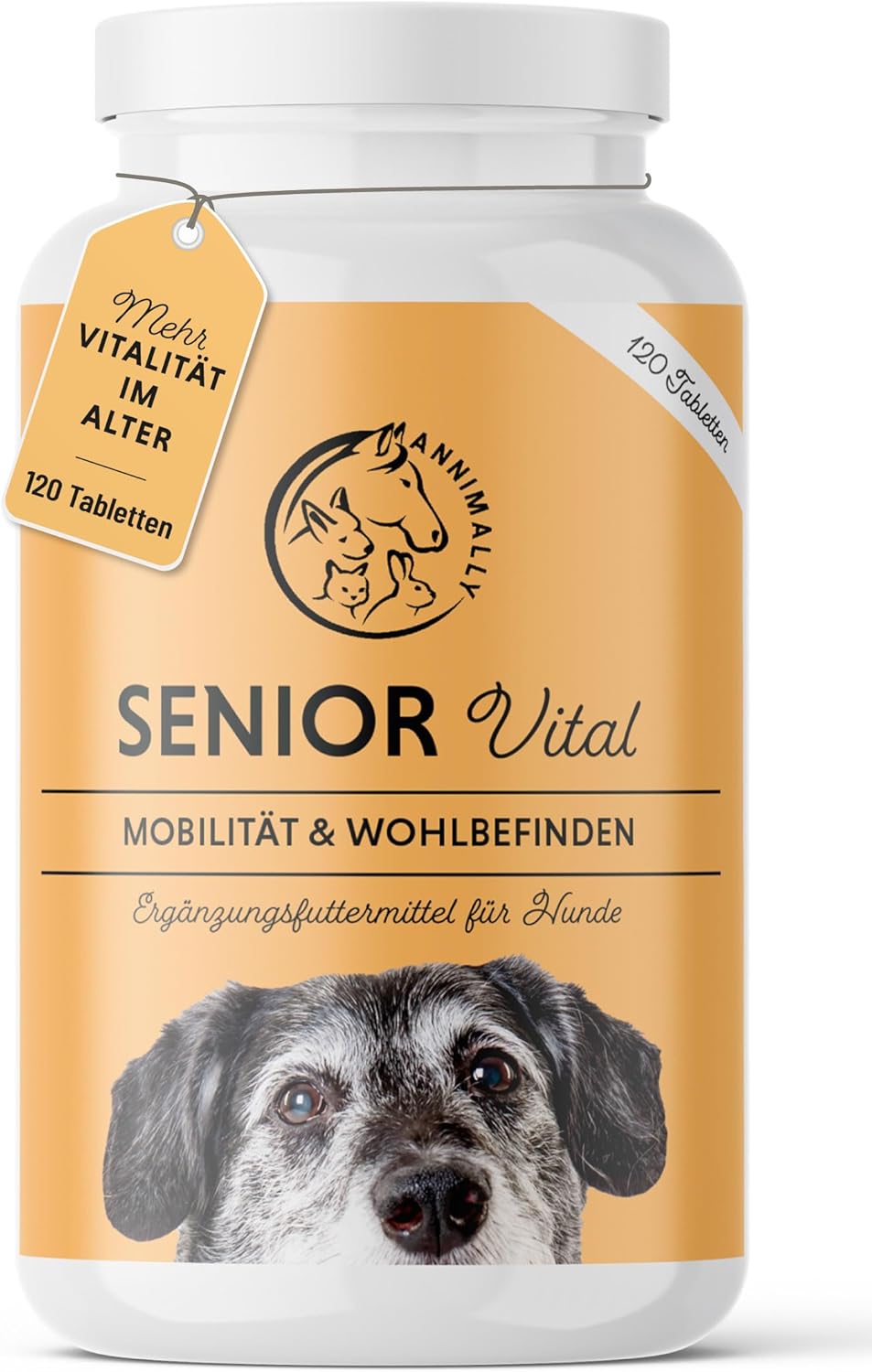 Annimally Senior Vital 120 Joint Tablets for Dogs with MSM, Ginger, Incense, Spirulina - Mobility and Wellness for Joints, Cartilage and Connective Tissue - Image 2