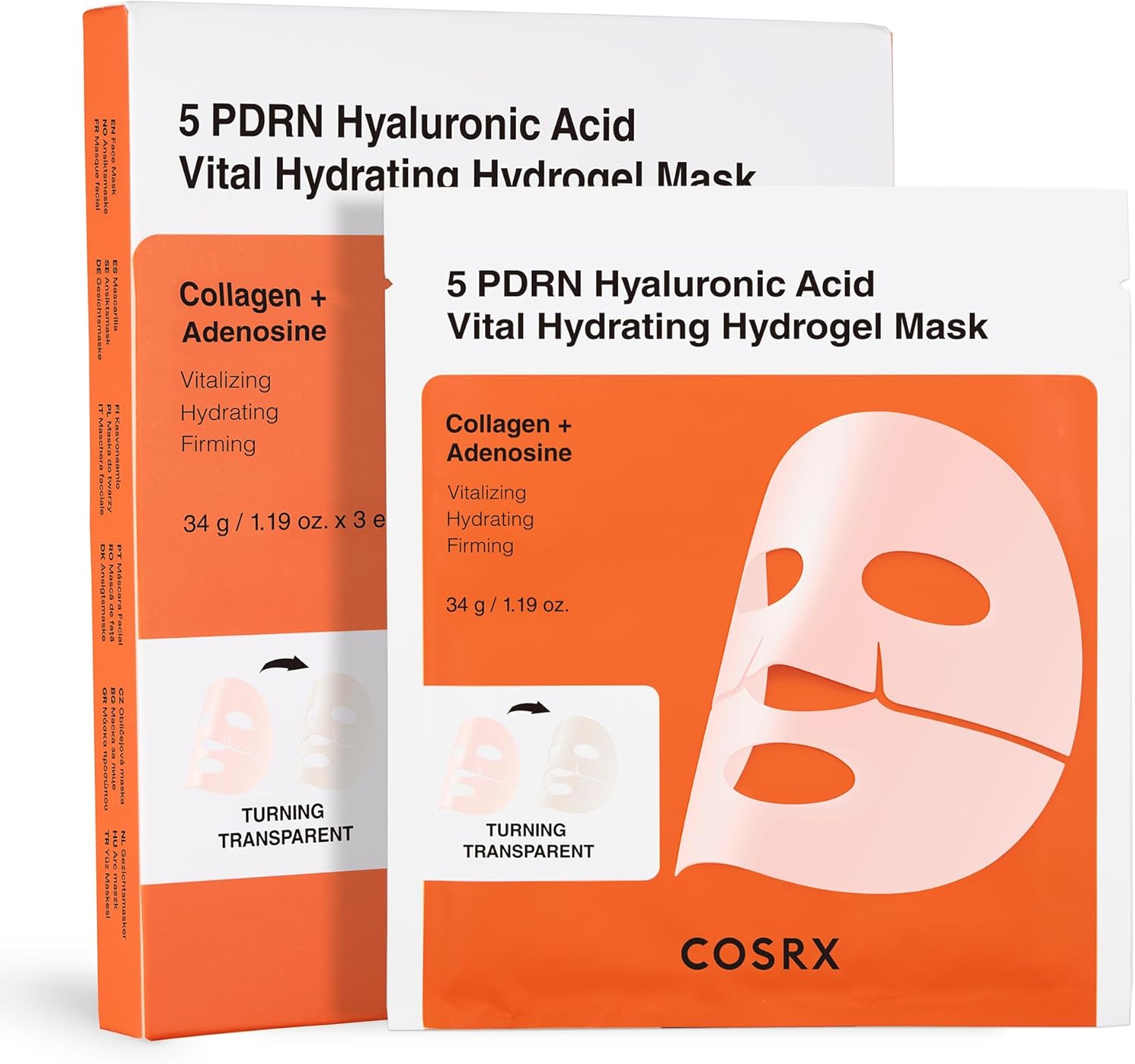 COSRX 5 PDRN Hyalruronic Acid Vital Hydrating Hydrogel Mask 3EA for the Face, with 5 PDRN and 8 Hyaluronic Acids, Night Hydrogel Mask for Luminous Skin, Korean Skincare - Image 2