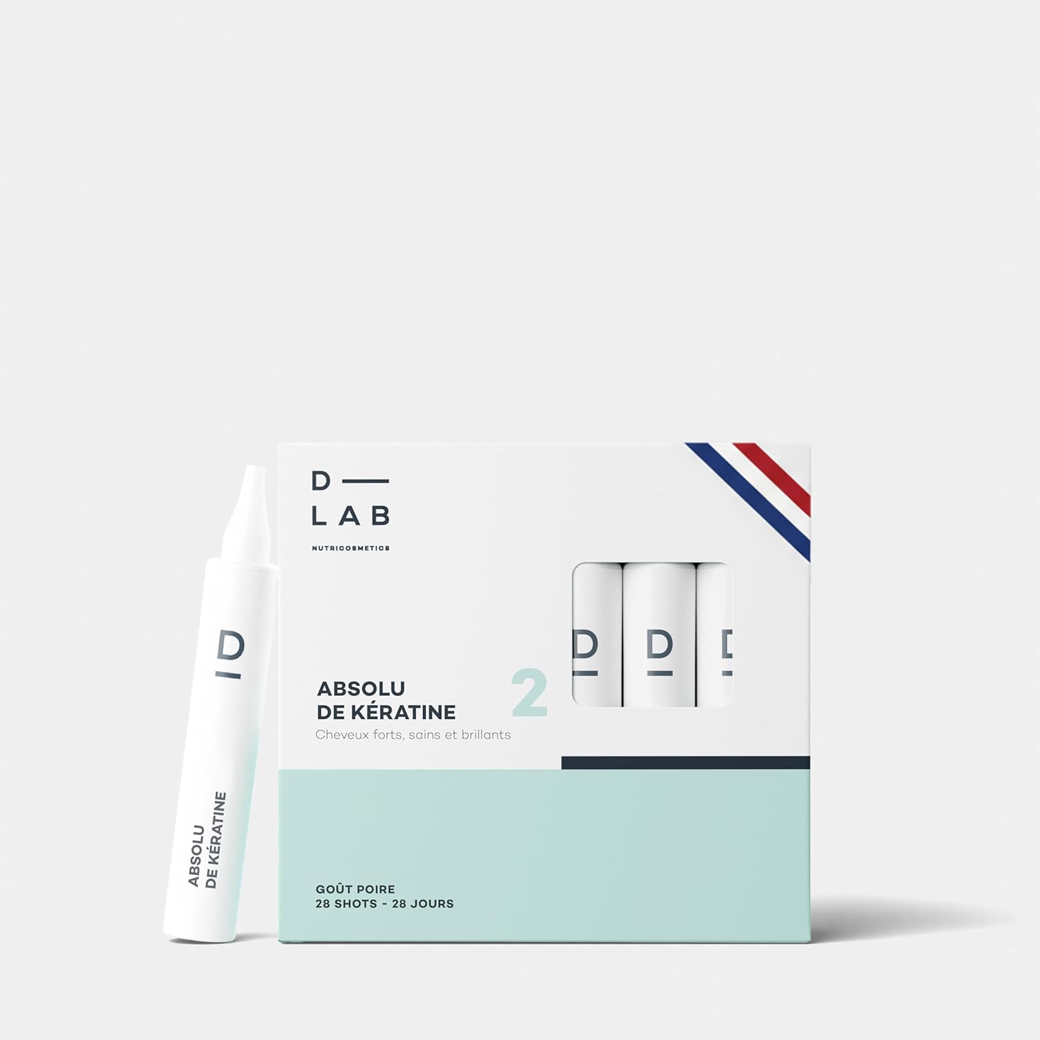 D-LAB | Keratin Absolute 28 Days | Pear Flavour Food Supplement | Natural Keratin For Brittle And Dull Hair | Hair Loss Reduction | Shine And Volume | Made In France - Image 2