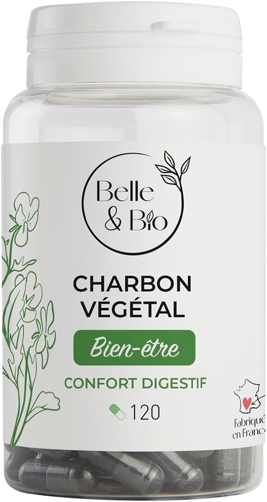 DIGESTION & TUMMY PAIN - 100% Activated Vegetable Charcoal - 120 Capsules - 1 Month Cure - Belle & Bio Food Supplement - Made in France - Image 2