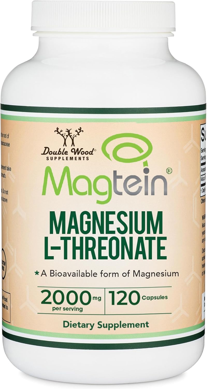 Double Wood Supplements Magnesium Capsules L Threonate (High Absorption Supplement with the Most Bioavailable Form) 120 Capsules (2000 mg) - Image 2