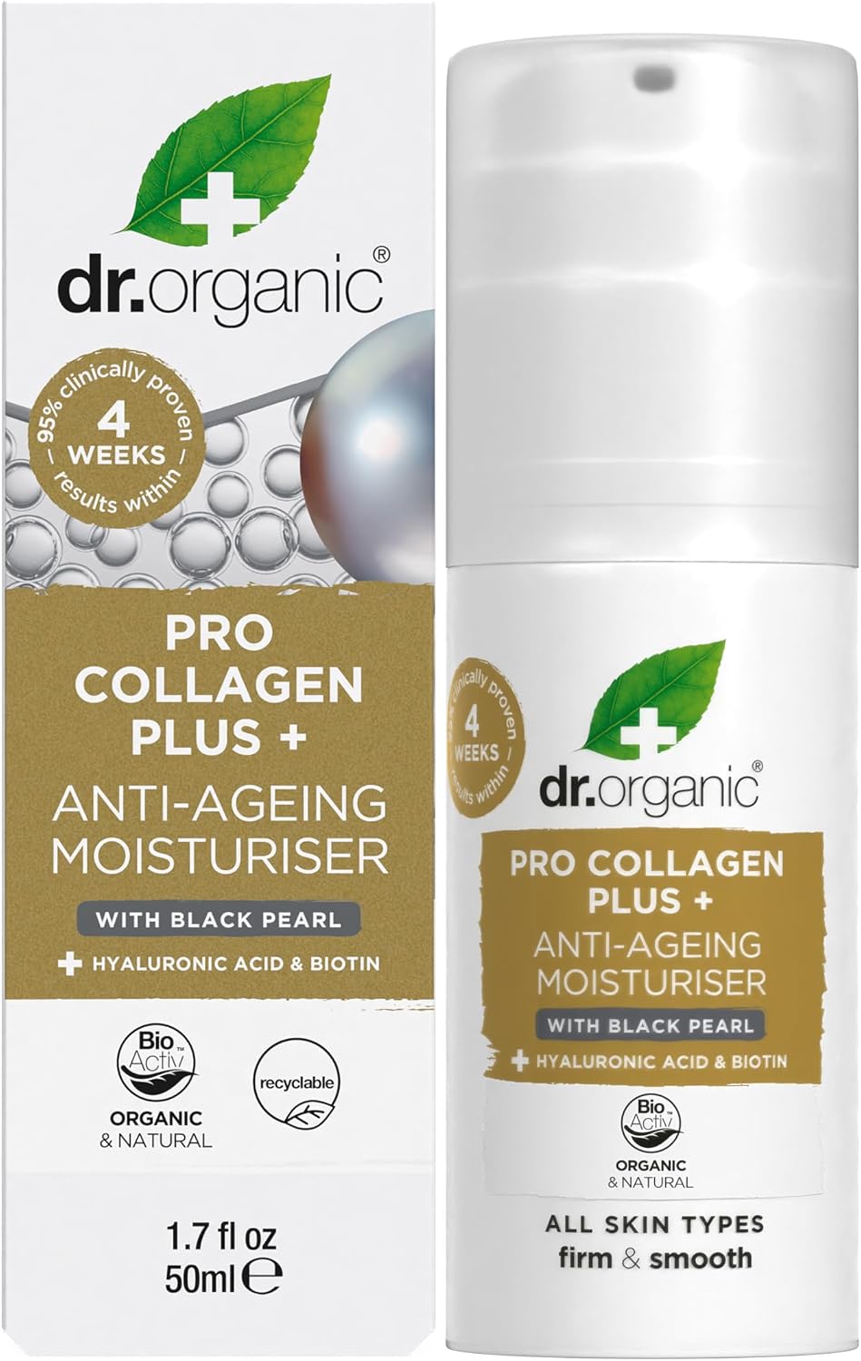 Dr. Organic Pro Collagen Plus Black Pearl Anti-Aging Moisturiser 50ml - Image 2