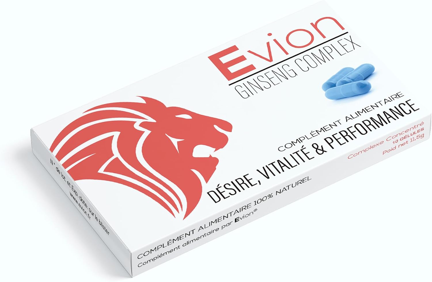 EVION - Ginseng Complex Food Supplement for Men - Men's Virility Formula - 10 Capsules - Image 2