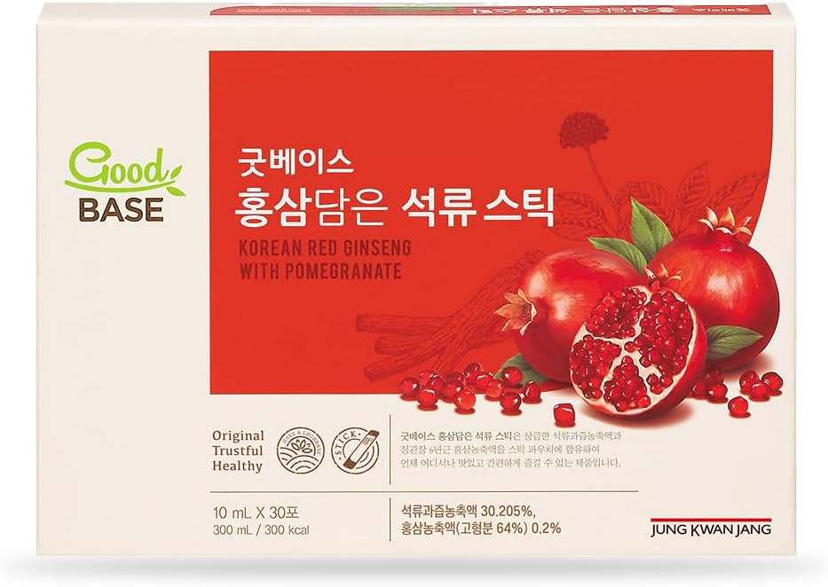 Jung Kwan Jang 100% Korean Panax Red Ginseng Extract with Pomegranate, Convenient Stick Type, 30 Sticks Natural Energy Booster, Immune Support and Stress Relief - Image 2