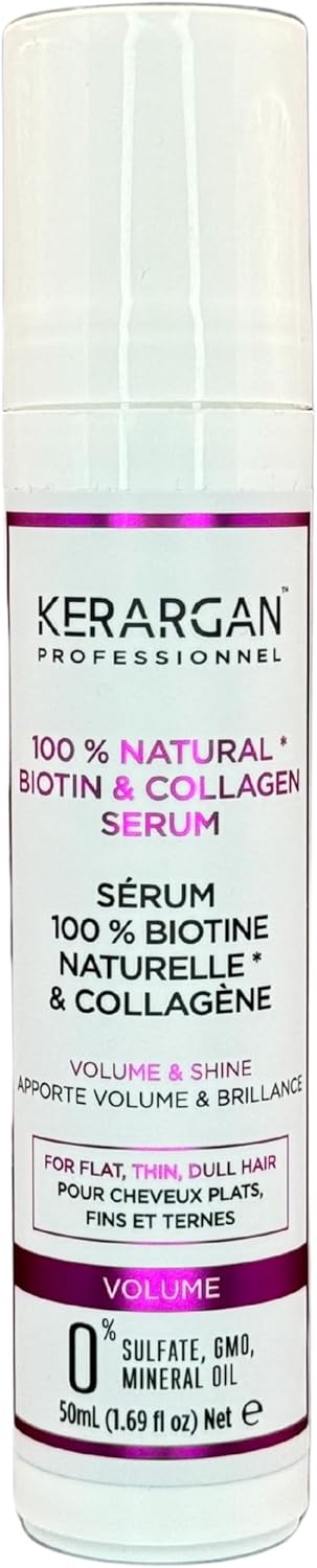 Kerargan Biotin Collagen Airless Volume Hair Serum 50 ml | Precise and hygienic airless bottle, adds volume and shine, smooths frizz and protects the tips - Image 2