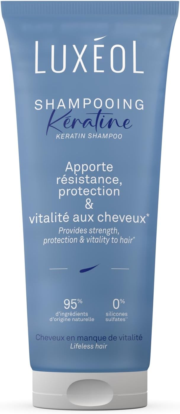 LUXÉOL Keratin Shampoo - Provides Resistance | Softer, smooth & radiant hair* - 95% ingredients of natural origin - silicone-free - Made in France - 200 ml - Image 2