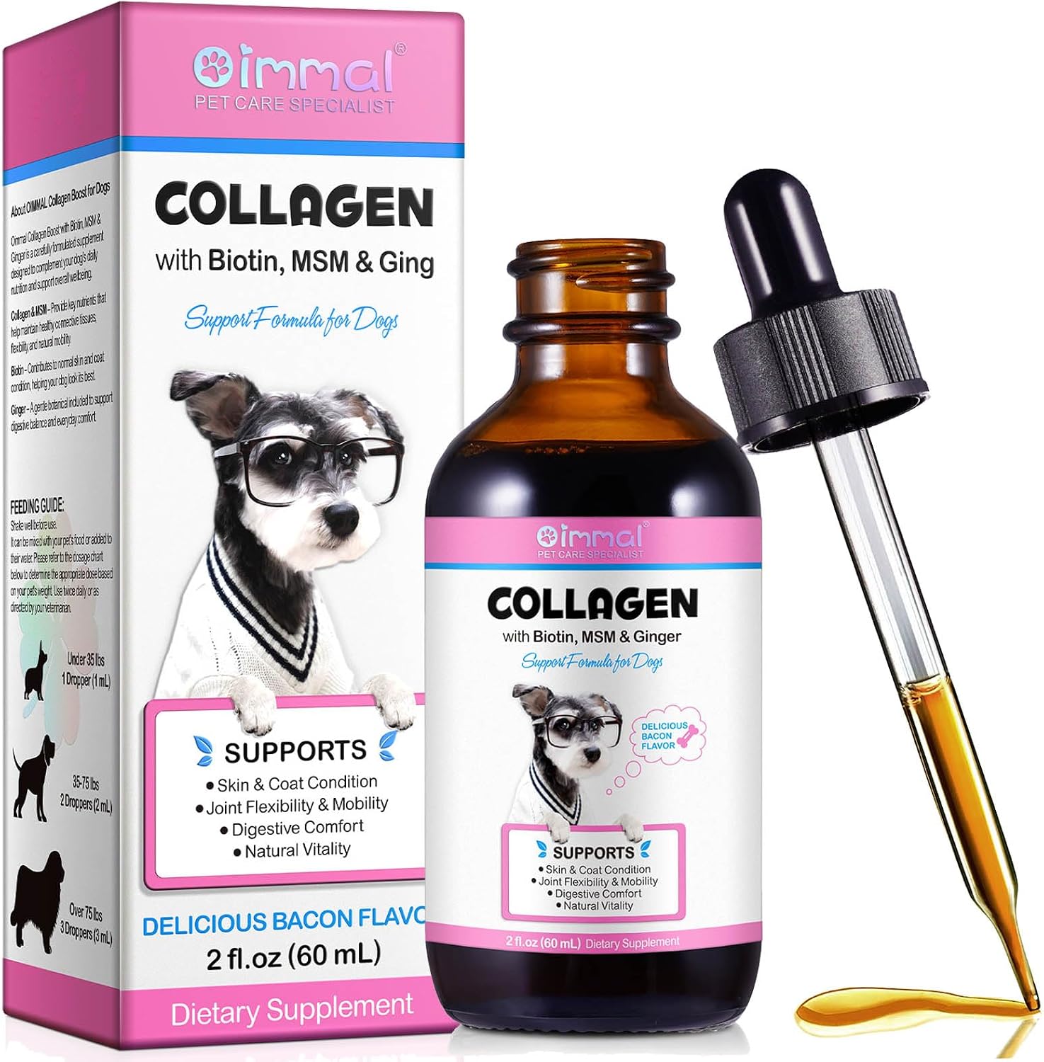 Liquid Collagen for Dogs, Collagen Supplement for Dog Skin & Coat, Itchy & Dry Skin Relief, Joint Supplements for Dogs, Health Support - Image 2