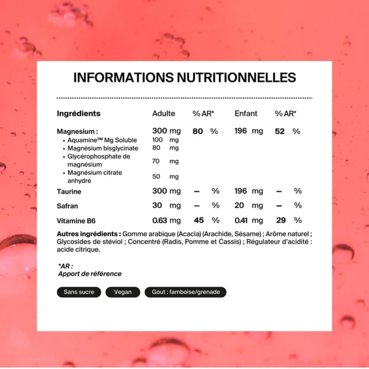 Magnesium Bisglycinate Citrate Dilute Powder - 4 Shapes Magnesium Highly Bioavailable - Taurine, Vitamin B6 - Raspberry Drink Grenadine - Sugar Free, Vegan, Gluten Free - Daily Use - Image 2