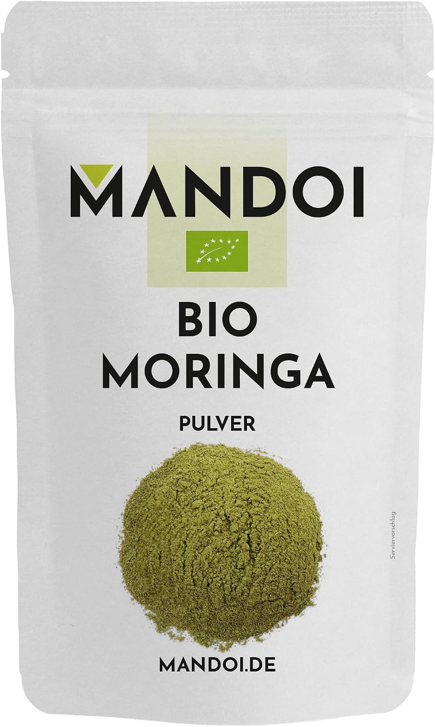 Mandoi Poudre de moringa bio 250 g, poudre de moringa bio de qualité alimentaire crue. Poudre de moringa bio - Image 2