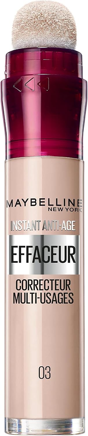 Maybelline New York Instant Eraser Concealer / Fluid Concealer Light 03 5 ml | Patented micro-applicator, anti-oxidant Goji berry, adjustable coverage, sculpts and illuminates - Image 2