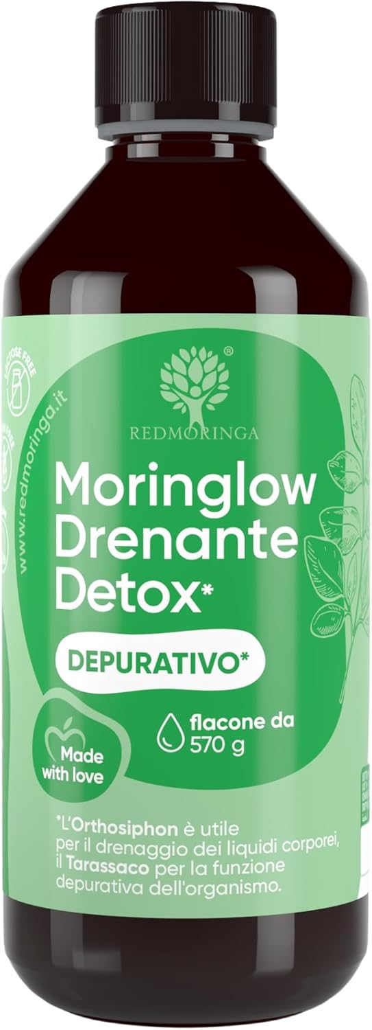 Moringlow Liquid Draining with Organic Moringa and 11 Draining Herbs | Dandelion, Pineapple, The Verde, Blackcurrant and Orthosiphon | Natural Diuretic and Detox Liver and Intestine | 500Ml Made in - Image 2