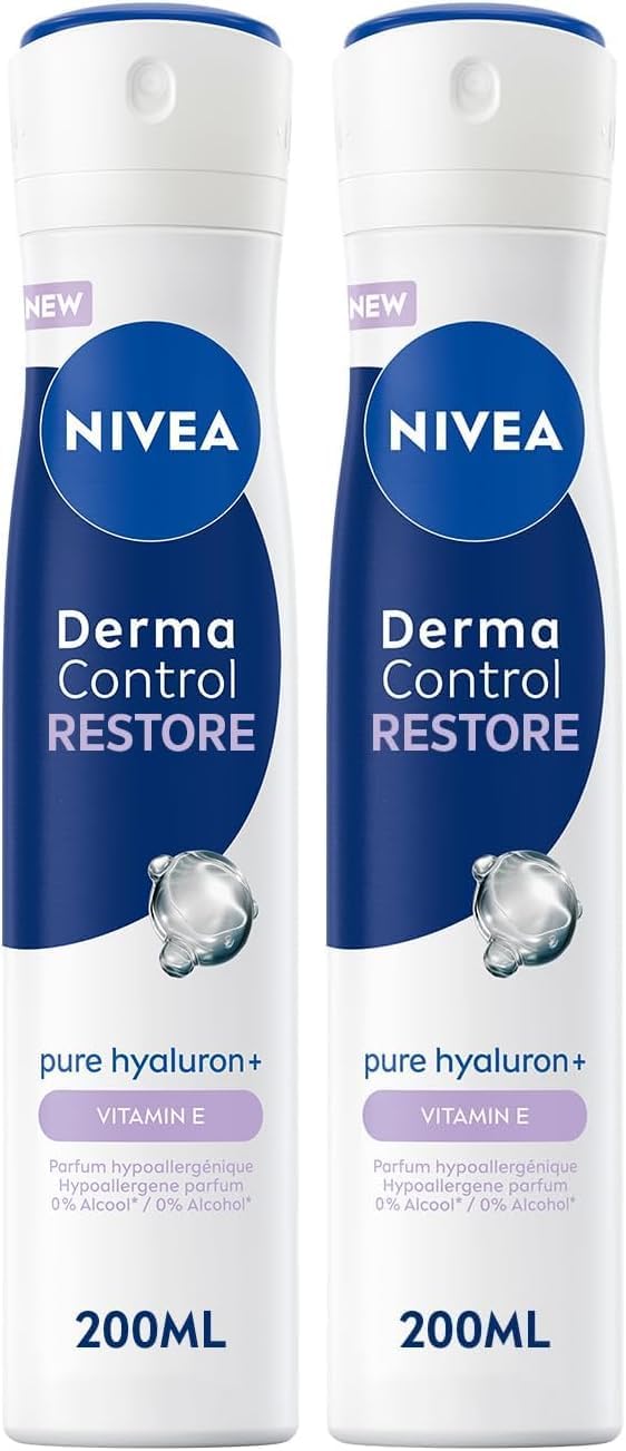NIVEA - Derma Control Restore Feminine Atomizer - 72H Anti-Perspirant Deodorant - Anti-Irritation - Hyaluronic Acid & Vitamin E - 0% Alcohol - Sensitive Skin - 200ml (Pack of 2) - Image 2