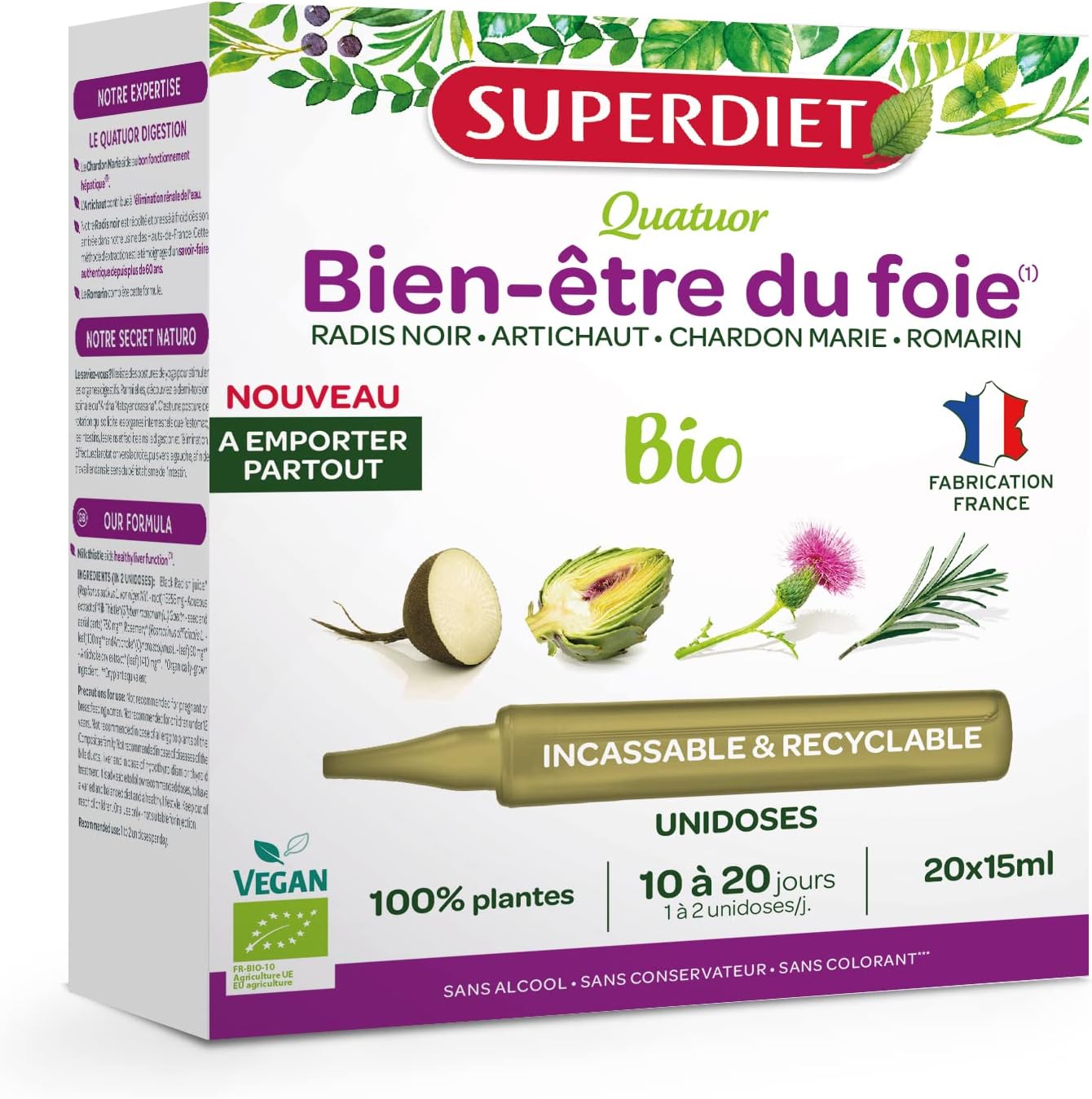 Organic Liver Detox, Digestion – Black Radish, Artichoke, Milk Thistle - Image 2