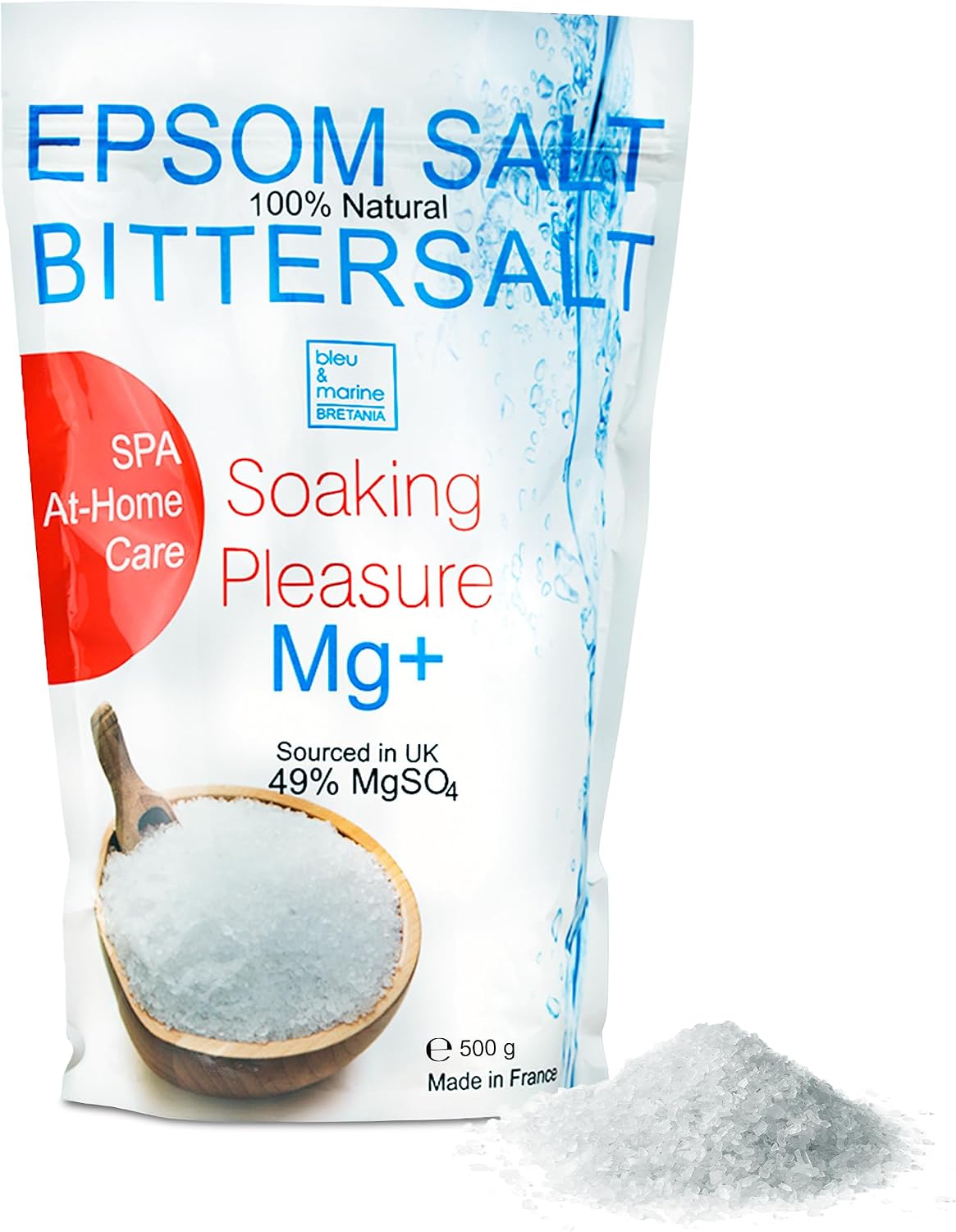 Organic Magnesium, Epsom Salt - Bath Salts and Tired Legs, Calluses, Muscle Recovery, Relaxation, Magnesium Skin Recharge, Exfoliating, Detox and Vitality, Plant Care 500g - Image 2