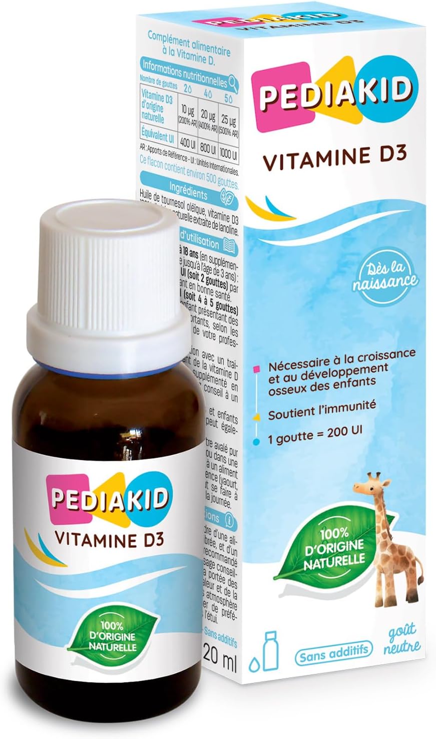 PEDIAKID - Vitamin D3 100% of natural origin - Strengthening natural defenses - From birth - Covers 200% of recommended daily intake - Image 2