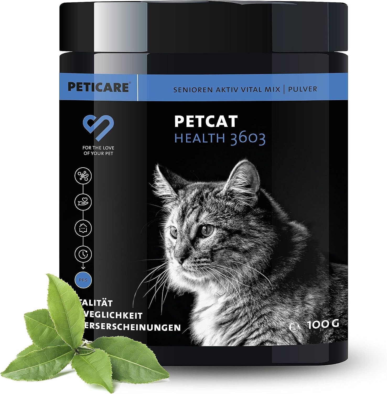 Peticare Senior Active Vital Mix Powder for Aged Cats | Natural Food Supplement with Green Mussel, MSM, Turmeric | Immune Boosts & Deficiencies | petCat Health 3603 (100 g) - Image 2