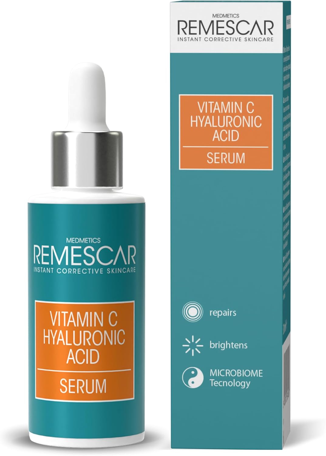Remescar Vitamin C & Hyaluronic Acid Face Serum 30 ml – Intensely Hydrates – Stimulates Collagen – Repairs & Brightens – Microbiome Technology – Anti-Aging Care for Radiant Complexion - Image 2