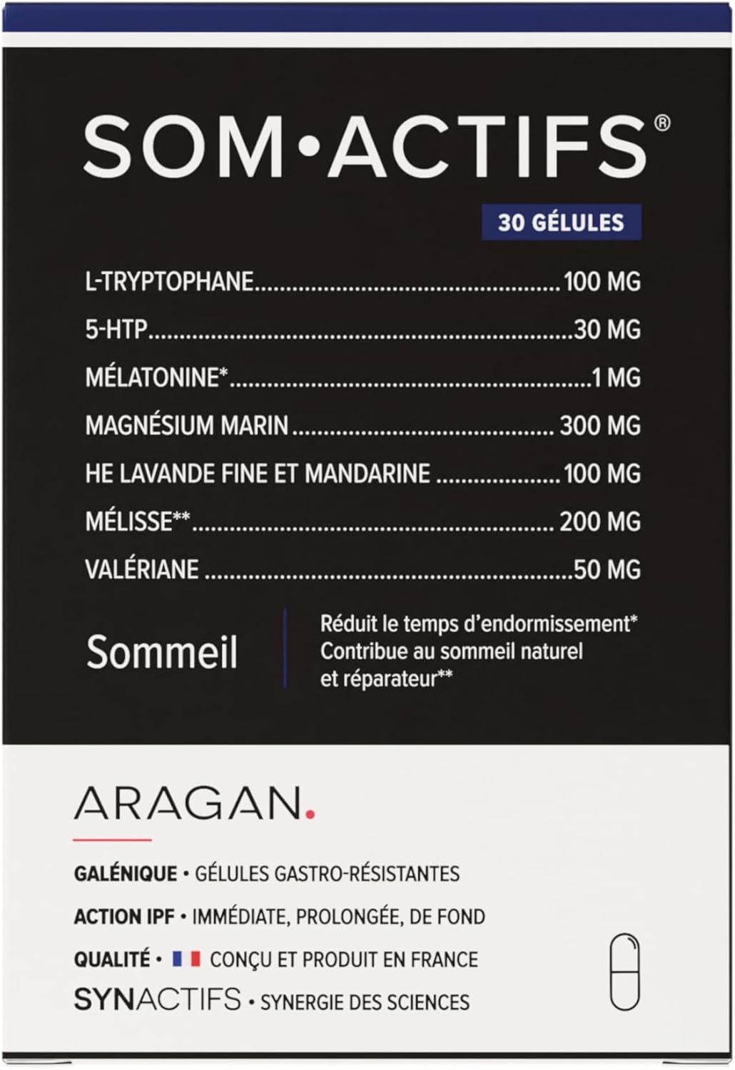 Somactif - Adult Sleep Supplement - Melatonin, Marine Magnesium, Valerian, Essential Oils - Aragan - 30 Capsules - Image 2