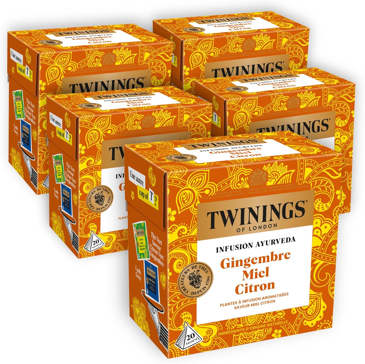 Twinings Infusion Ayurveda Ginger Honey Lemon 100 Sachets (5x20) - Image 2