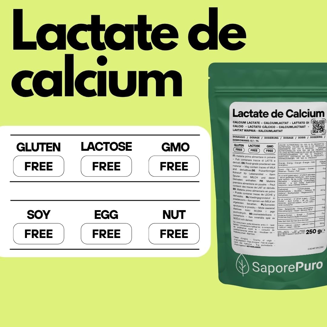 Saporepuro Calcium lactate powder 250g - ideal for spherification in molecular cooking - Image 3
