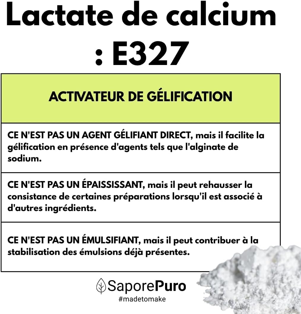 Saporepuro Calcium lactate powder 250g - ideal for spherification in molecular cooking - Image 7