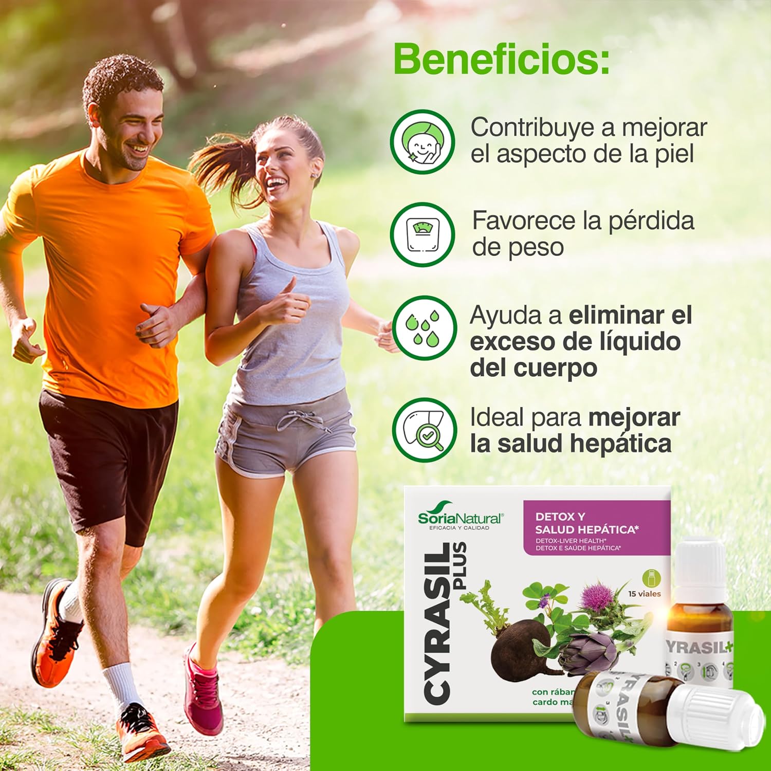 (PACK 2) Soria Natural Cyrasil Plus - The Most Powerful Detox with Black Radish, Artichoke, Milk Thistle, Zinc and Soy Lecithin - Purifies Toxins, Weight & Fluid Control, 30 - Image 5
