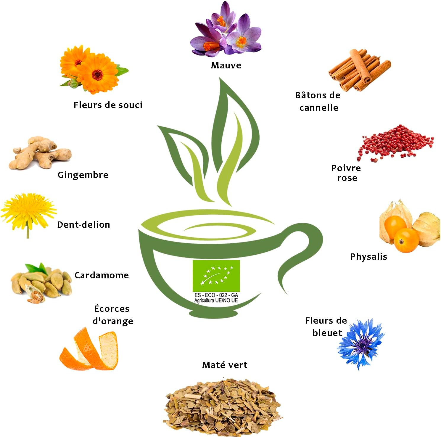 VITSTORM® Slim Yerba Mate Cardamom - Energy Drink & Detox Herbal Tea Liver – Organic Draining Tea - Dandelion - Loose Infusion 100g - Image 4
