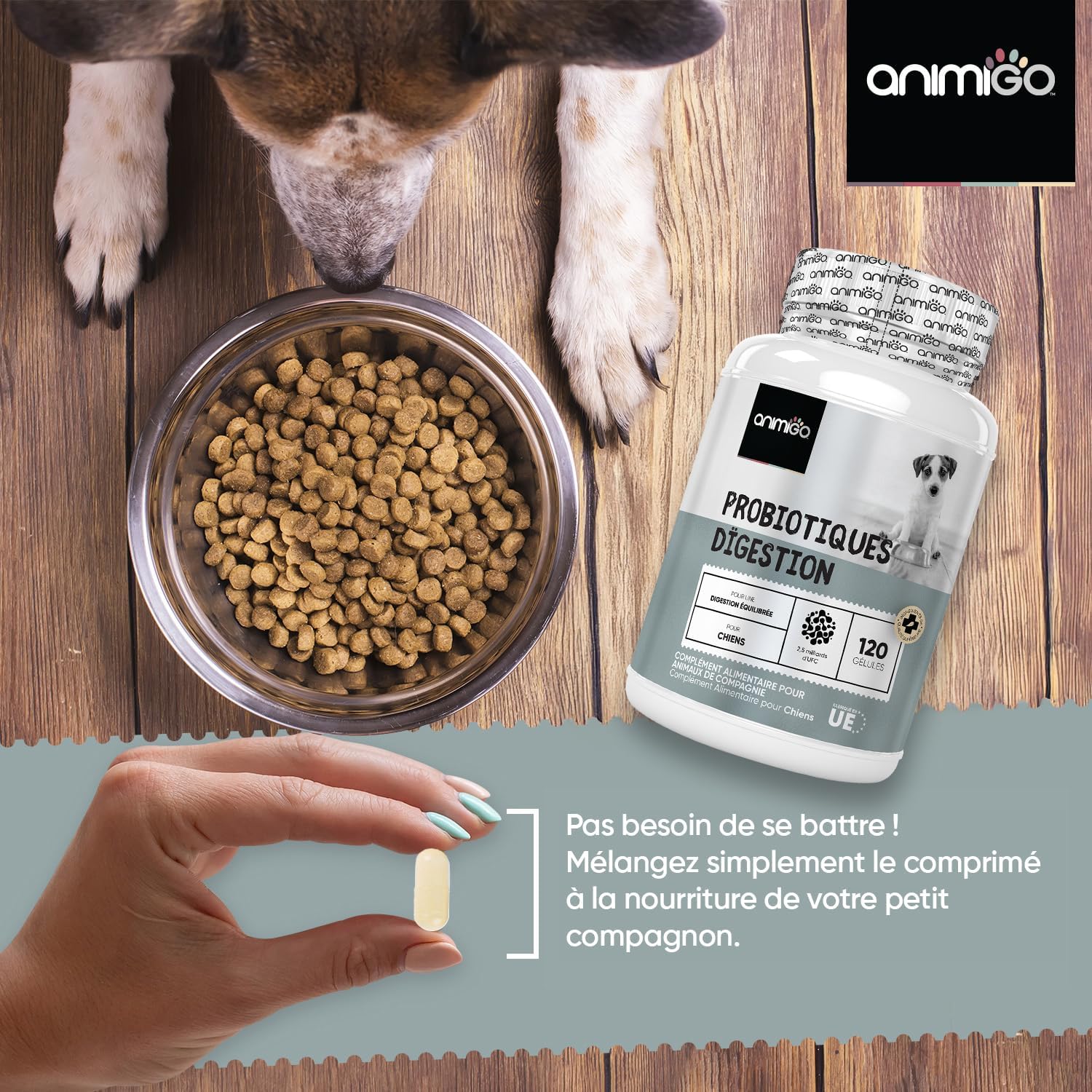 Dog Probiotic, 120 Capsules - 2.5 Billion CFUs per Serving, with Natural Ingredients, Digestive Enzymes and Dog Probiotics - Soluble Fiber, 95% Fructanes (FOS) - Image 6