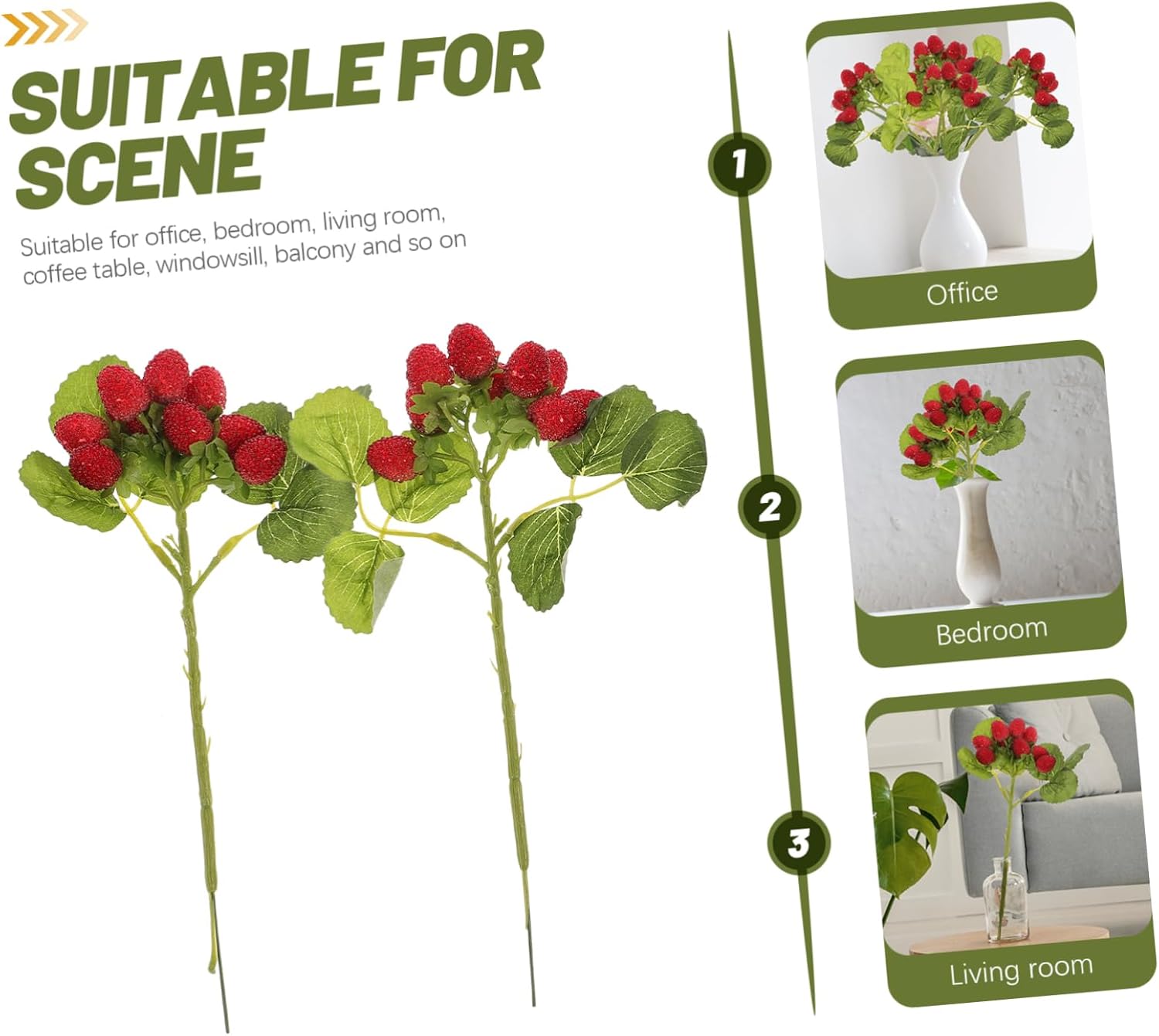 Alipis Set of 2 Artificial Berries Bouquet Blue Photo Props Office Decoration Artificial Flower Christmas Branch Party Decoration - Image 9
