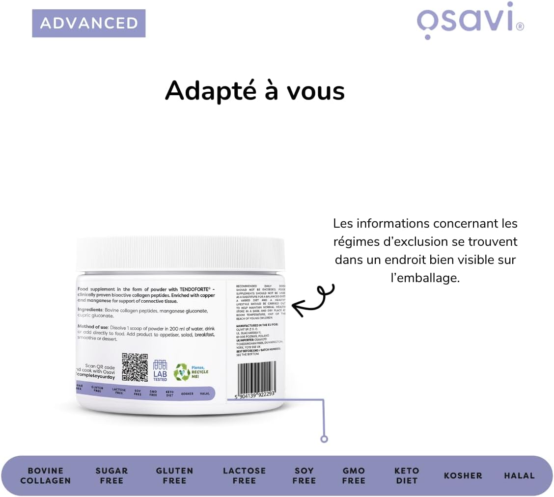 Osavi Collagen Peptides - Tendons & Ligaments - 150.9g - Image 8