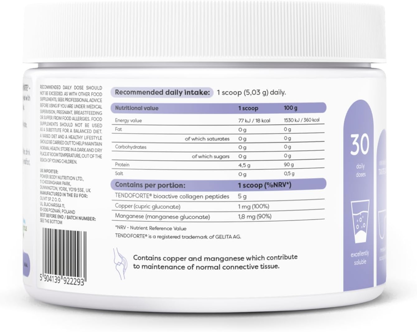 Osavi Collagen Peptides - Tendons & Ligaments - 150.9g - Image 10
