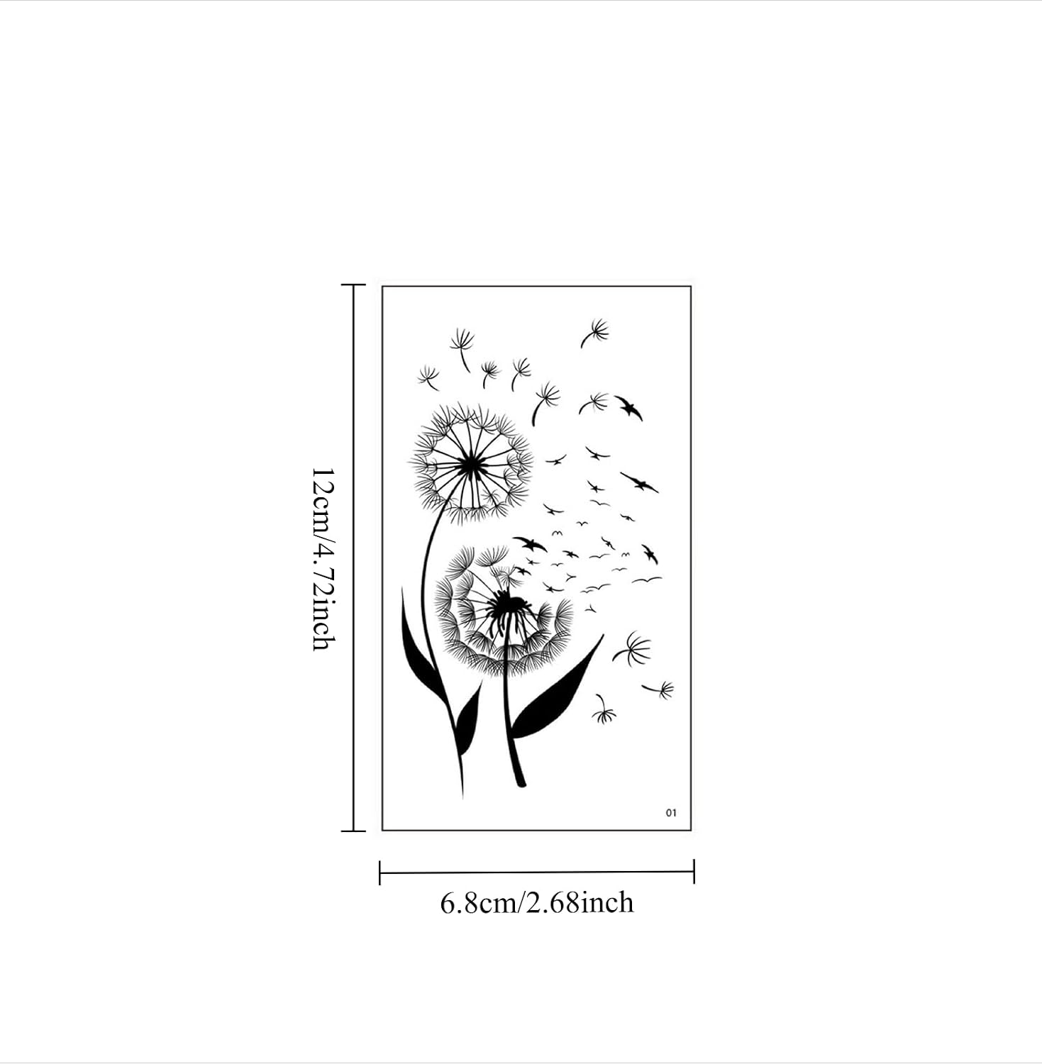 10 Sheets Black And White Temporary Tattoos Dandelion Temporary Tattoo Stickers Sexy Black Flowers For Legs And Arms For A Festive Party - Image 6