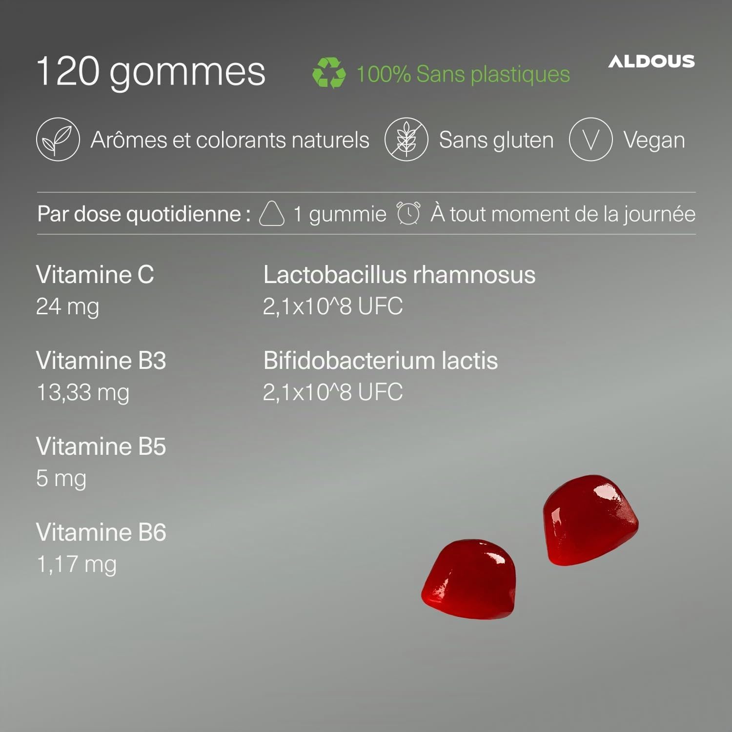 Probiotic Intestinal Flora Gummies – 120 Natural Cherry Flavour Gums - Image 4