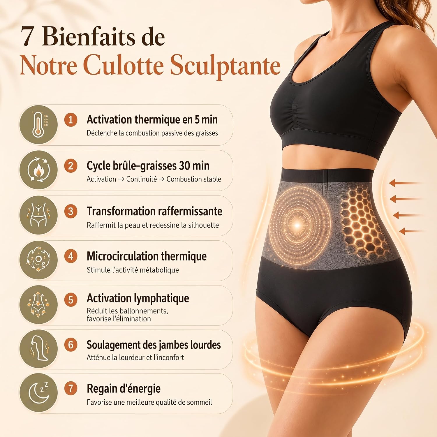 Pauraju Moringa & Berberine 4-in-1 Micro-partikel Sculpting & Fat-Burn Shorts - High Waist Tummy Shaper Briefs Firm Support for Running and Everyday Activities, Pack of 3 - Image 8