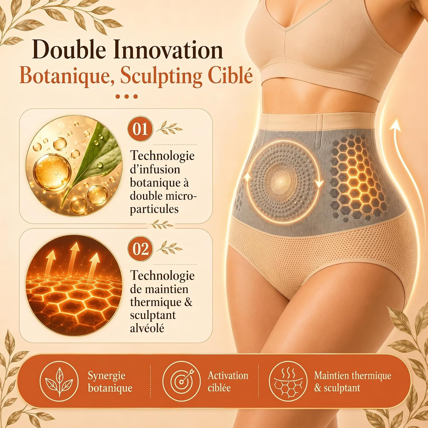 Pauraju Moringa & Berberine 4-in-1 Micro-partikel Sculpting & Fat-Burn Shorts - High Waist Tummy Shaper Briefs Firm Support for Running and Everyday Activities, Pack of 3 - Image 9