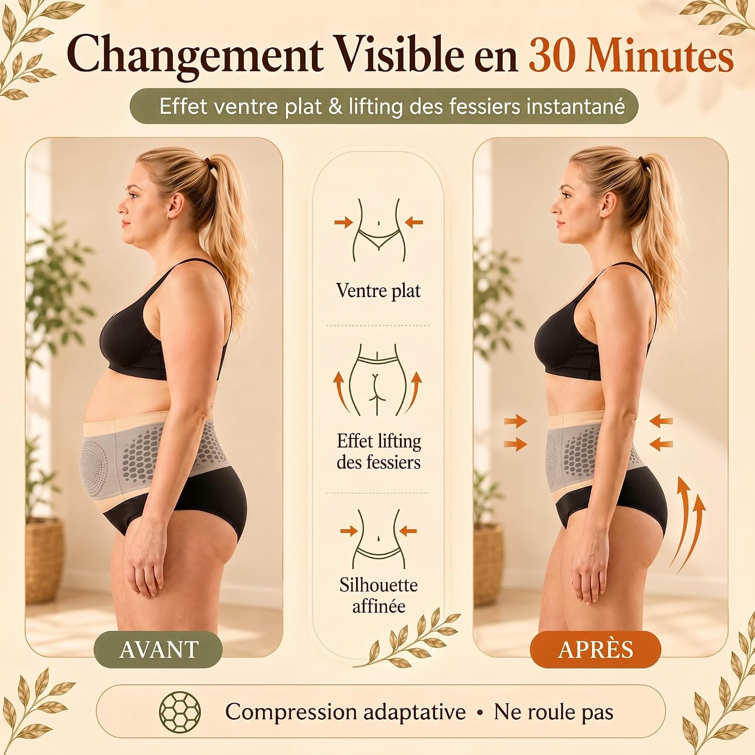 Pauraju Moringa & Berberine 4-in-1 Micro-partikel Sculpting & Fat-Burn Shorts - High Waist Tummy Shaper Briefs Firm Support for Running and Everyday Activities, Pack of 3 - Image 10