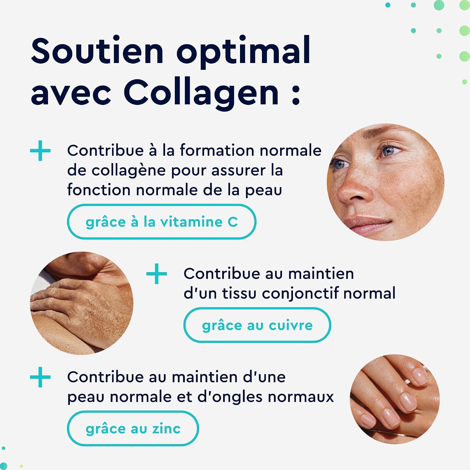 Flavorless Collagen Powder 500g With Patented Premium Ingredients, 12500mg Hydrolyzed Collagen Type I, Enriched With Vitamin C, Zinc and Copper, Supports Skin, Nails & Hair - Image 4