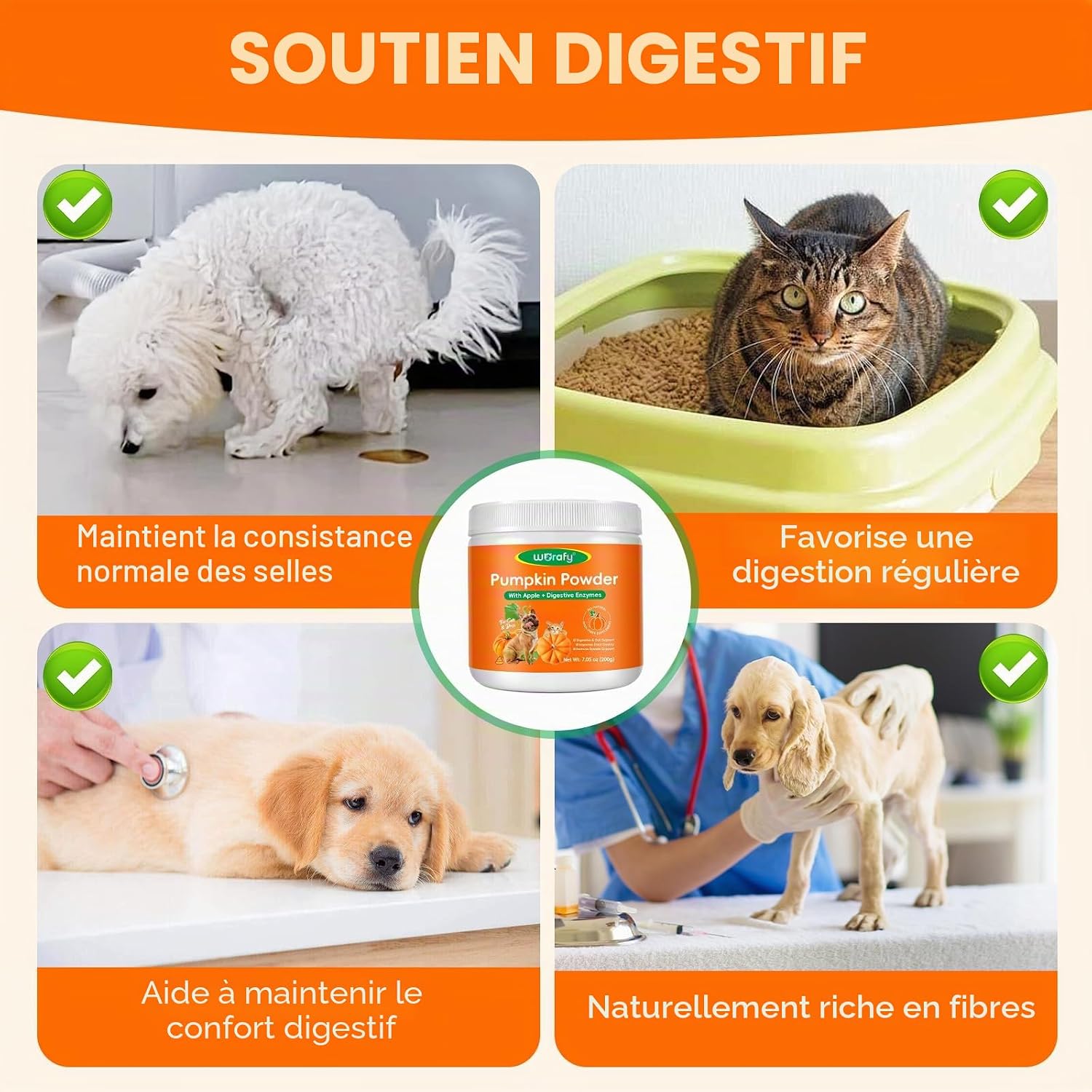 Pumpkin Powder for Dogs & Cats 200g - Pumpkin Puree Powder | Dual Action Fiber + Enzymes | Gut Health & Healthy Stool Support - Image 7
