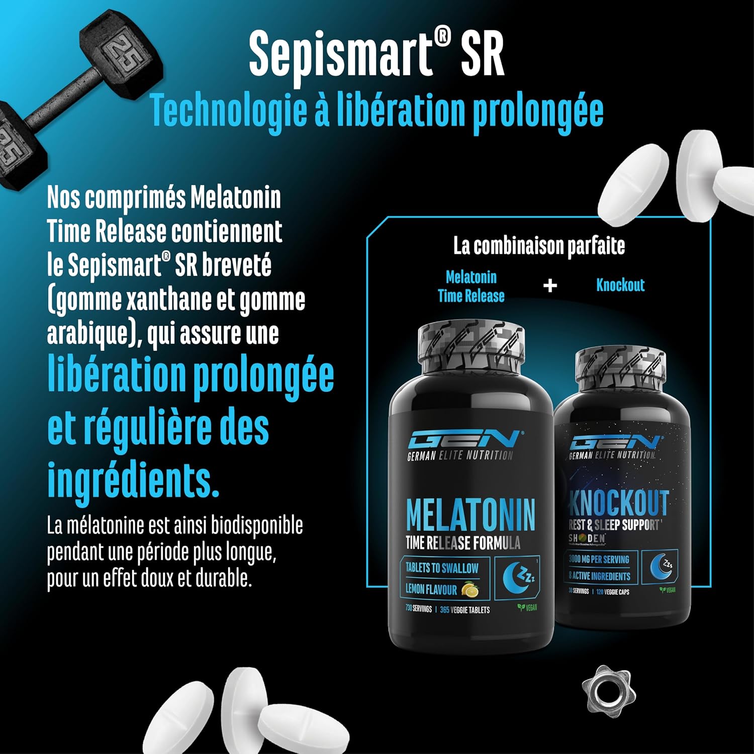 GEN GERMAN ELITE NUTRITION Melatonin Time Release – 365 Sucking Tablets - Image 5