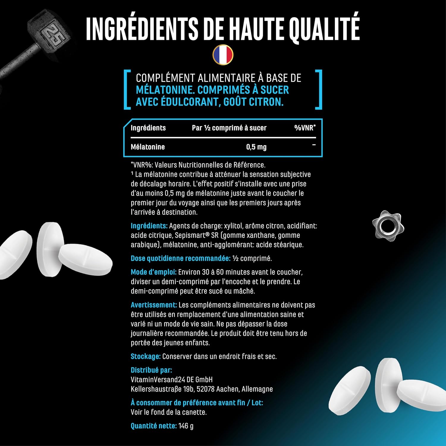 GEN GERMAN ELITE NUTRITION Melatonin Time Release – 365 Sucking Tablets - Image 7