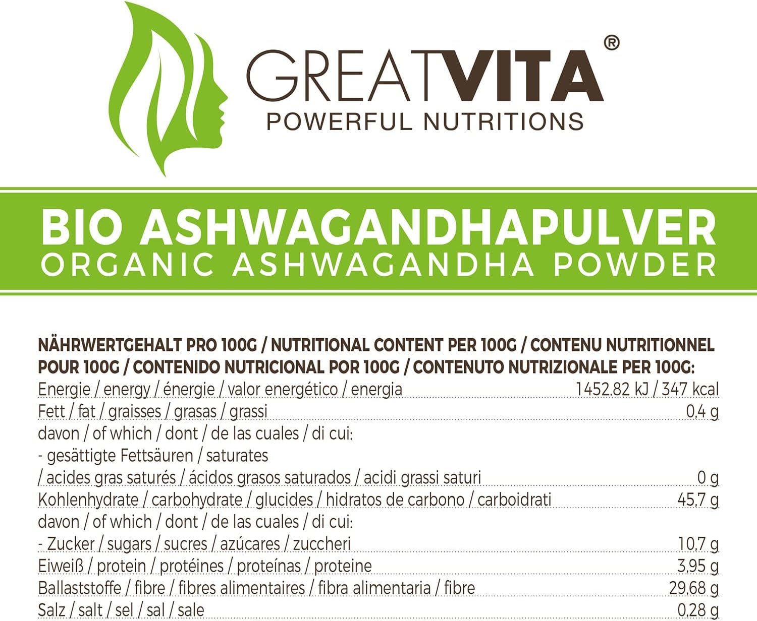 MeaVita Organic Ashwagandha Powder, 400 g, vegan & without additives - Image 7